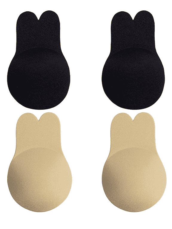 2 Pairs Sticky Bra Push up Backless Bra with Bunny Ears, Strapless Bra for Women Reusable Adhesive Lift Up