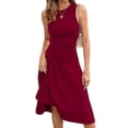 thumbnail image 1 of MLDRA 2025 Women's Red Sleeveless Cocktail Dress Summer Party A-Line Swing Dresses, Wedding Guest Dress, 1 of 5