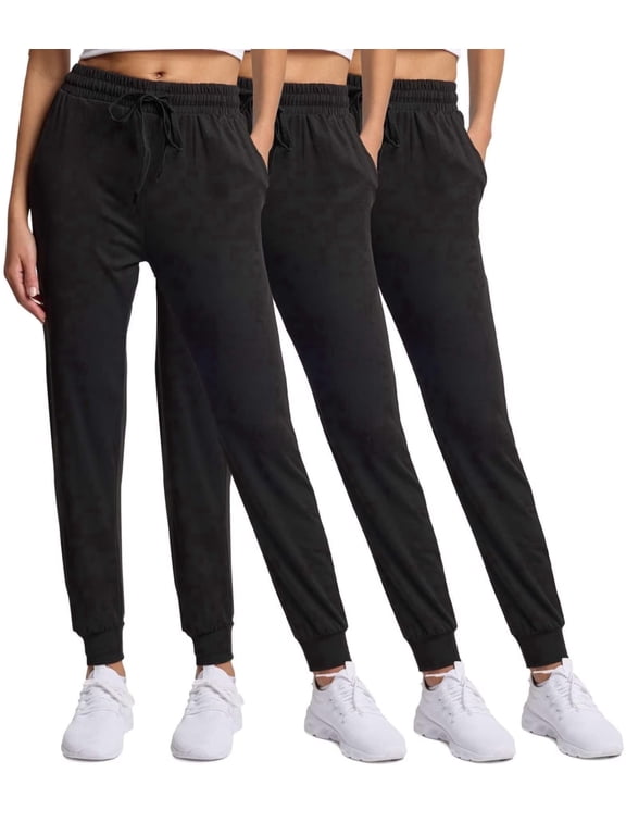 3 Pack Joggers Sweatpants for Women Ultra-Soft Lightweight for Lounge Athletic Yoga Running Workout Pants with Pockets XL