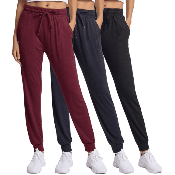 MLDRA 3 Pack Joggers Sweatpants for Women Ultra-Soft Lightweight for Lounge Athletic Yoga Running Workout Pants with Pockets