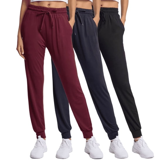 MLDRA 3 Pack Joggers Sweatpants for Women Ultra-Soft Lightweight for Lounge Athletic Yoga Running Workout Pants with Pockets