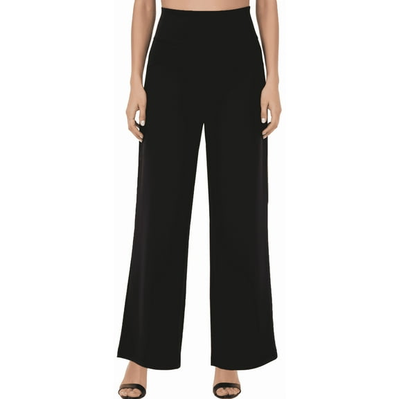 MLDRA Women’s Wide Leg Pants High Waist Work Slacks Casual Trousers with Pockets Stretchy Palazzo Lounge Pants Fall 2025 Black
