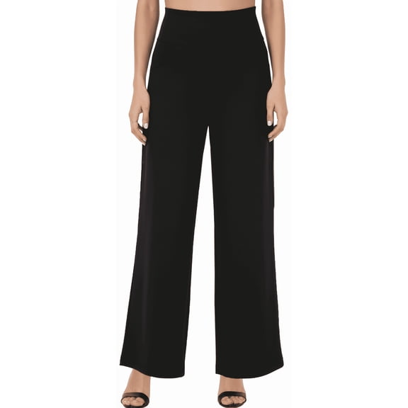 MLDRA Women's Wide Leg Pants Yoga Pants Petite Pants Work Slacks Casual with Pockets Stretchy Palazzo Lounge Pants Summer 2026 Black