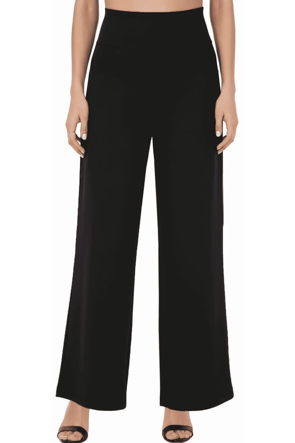Women's Wide Leg Pants Yoga Pants Petite Pants Work Slacks Casual with Pockets Stretchy Palazzo Lounge Pants Summer 2026 Black