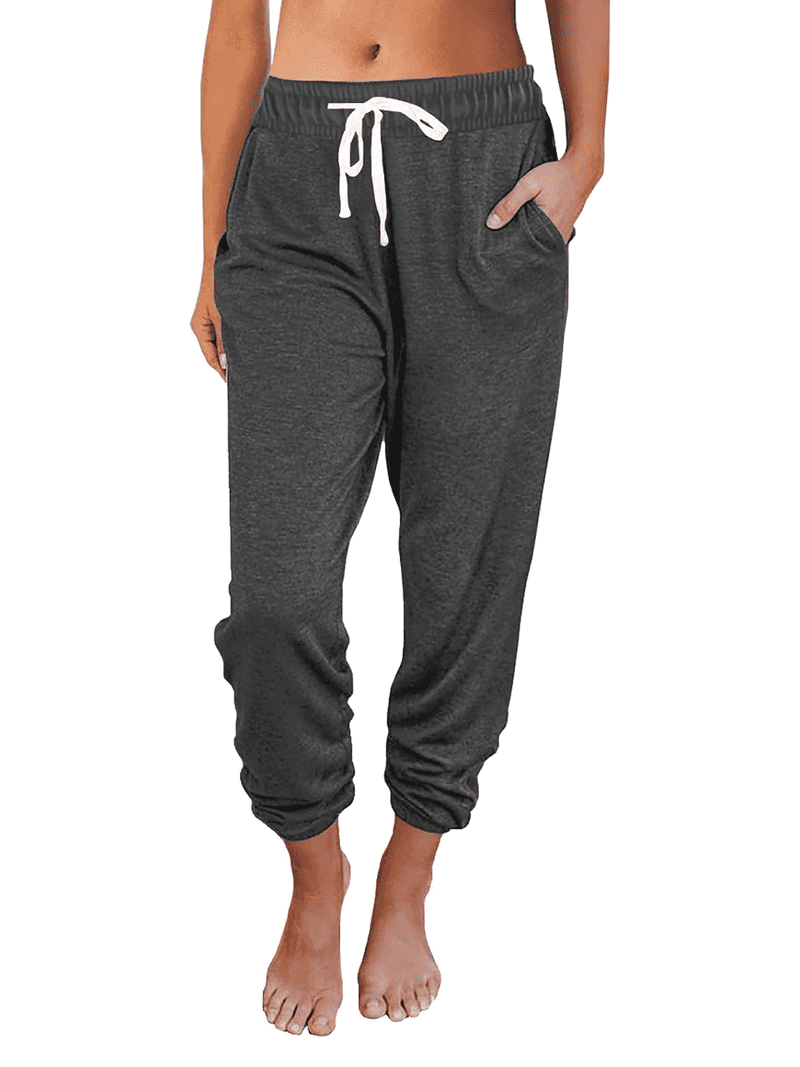 MLDRA Women Sweatpants Joggers with Pockets Lounge Athletic Casual Pajama Pants Fall Winter Clothes Teachers Outfits 2025 Dark Grey