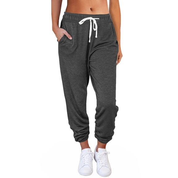 MLDRA Women Sweatpants Joggers with Pockets Lounge Athletic Casual Pajama Pants Fall Winter Clothes Teachers Outfits 2025 Dark Grey