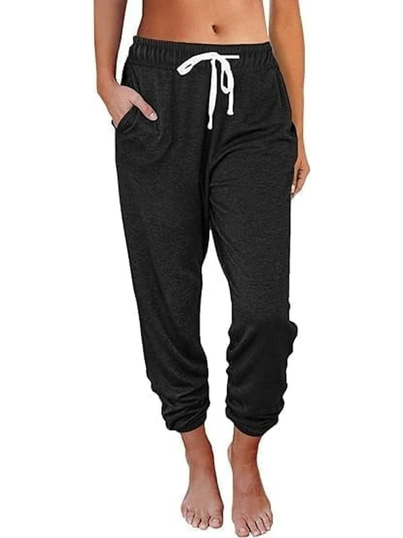 MLDRA Women Sweatpants Joggers with Pockets Lounge Athletic Casual Pajama Pants Fall Winter Clothes Teachers Outfits 2025 Black