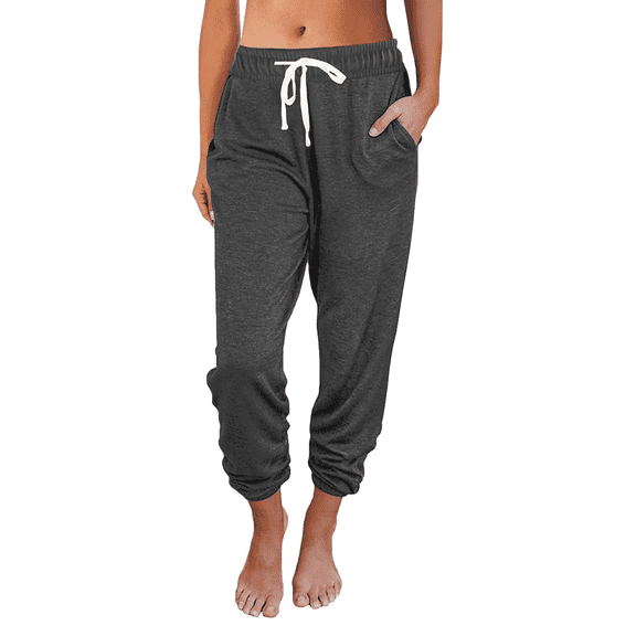 MLDRA Women Sweatpants Joggers with Pockets Lounge Athletic Casual Pajama Pants Fall Winter Clothes Teachers Outfits 2025 Dark Grey