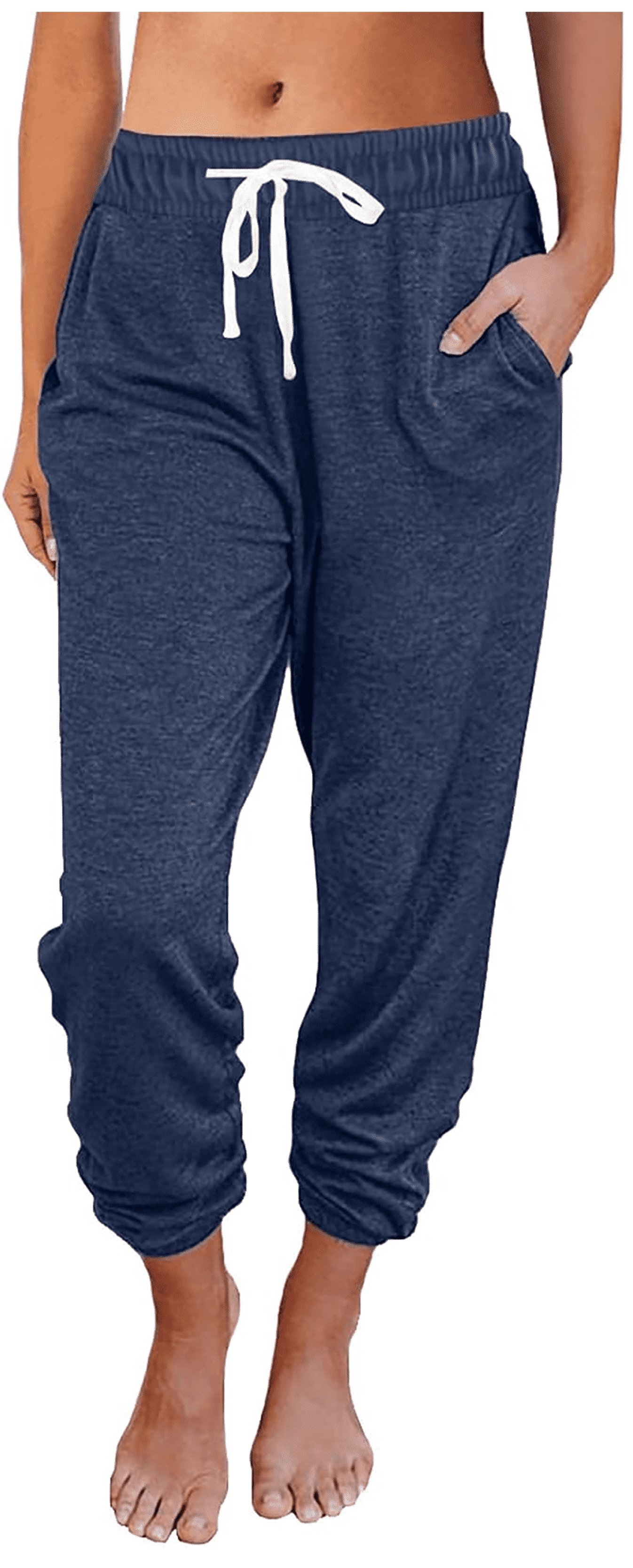 Women Sweatpants Joggers with Pockets Lounge Athletic Casual Pajama Pants Fall Winter Clothes Teachers Outfits 2025 Navy Blue