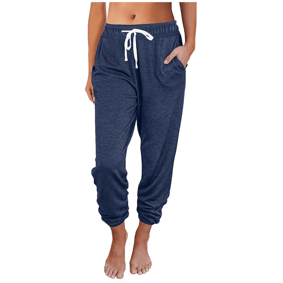 MLDRA Women Sweatpants Joggers with Pockets Lounge Athletic Casual Pajama Pants Fall Winter Clothes Teachers Outfits 2025 Navy Blue