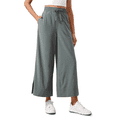 thumbnail image 1 of MLDRA Pants for Women Wide Leg Cropped Sweatpants High Waisted Lounge Yoga Pants with Pockets Baggy Casual Travel Work Everyday Comfort 2025 Fall Grey Sage, 1 of 7