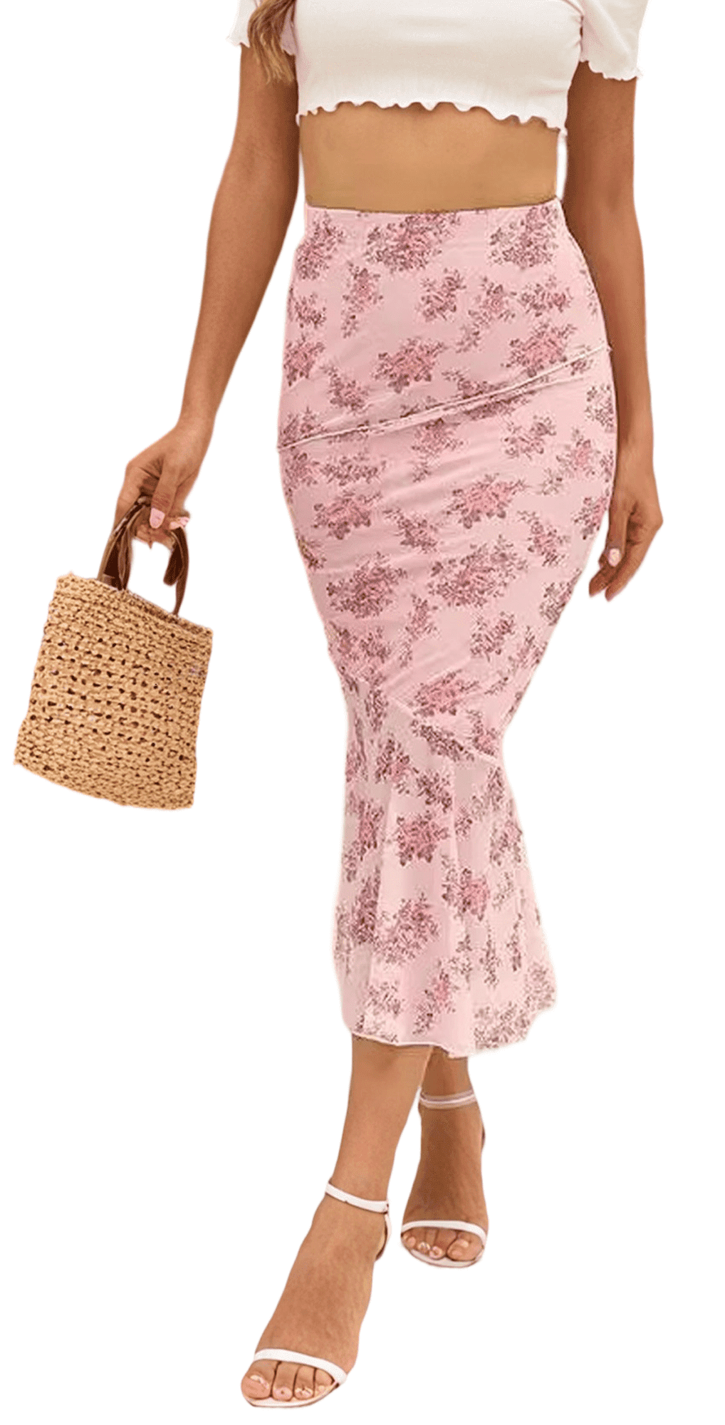 Verdusa Women's Plus Size Floral Tiered Mini Skirt - High Rise Boho Summer Skirt With Elastic Waist