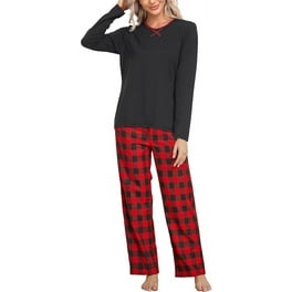 Women s Pajamas Sets Warm Winter Plush Cozy V Neck Long Sleeve Tops and Pants 2 Piece Outfits Fuzzy Sleepwear Walmart