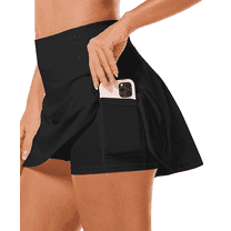 MLDRA Tennis Skirts for women Golf Mini Womens Skirts High Waisted with Pockets Inner Shorts for Athletic Skorts Sports Casual Black