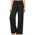 thumbnail image 1 of MLDRA Women Wide Leg Pants with Pockets Casual Loose Sweatpants Yoga Trouser High Waisted sweat Palazzo Lounge Pants Black, 1 of 9
