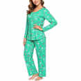 thumbnail image 1 of MLDRA Womens Pajama Sets 2 Piece Cotton Lounge Set Lightweight Pj Set Long Sleeve Tops With Long Pants Cute Ladies Sleepwear Fall Set, 1 of 2