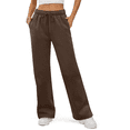 thumbnail image 1 of MLDRA Women's Sweatpants Fleece Lined Wide Leg Joggers Baggy Lounge Pants with Drawstring Elastic Waist and Pockets Fall Winter 2025 Brown, 1 of 6