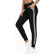 MLDRA Womens Sweatpants Joggers Lounge Pants Bottom Yoga Pant Lady Athletic Cinch Bottom Pockets for Gym Workout Running Black