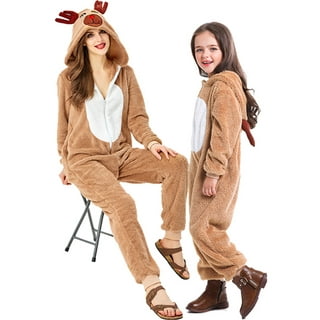 Oiziuzio Eagle Costume Adult Animal Fierce Hawk Onesie Pajamas Women Men  Halloween Cosplay Sleepwear Costume Brown