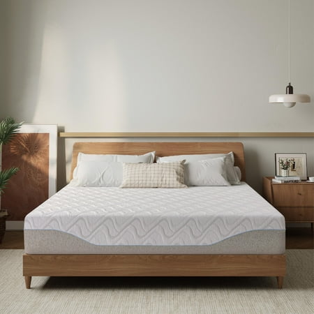 EGOHOME 11" Green Tea Gel Memory Foam Queen Mattress, Medium