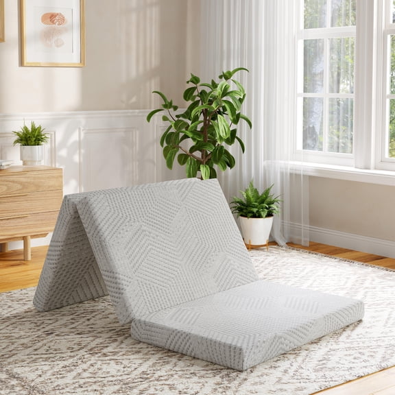 EGOHOME 4" Tri-folding Memory Foam Mattress, Twin XL