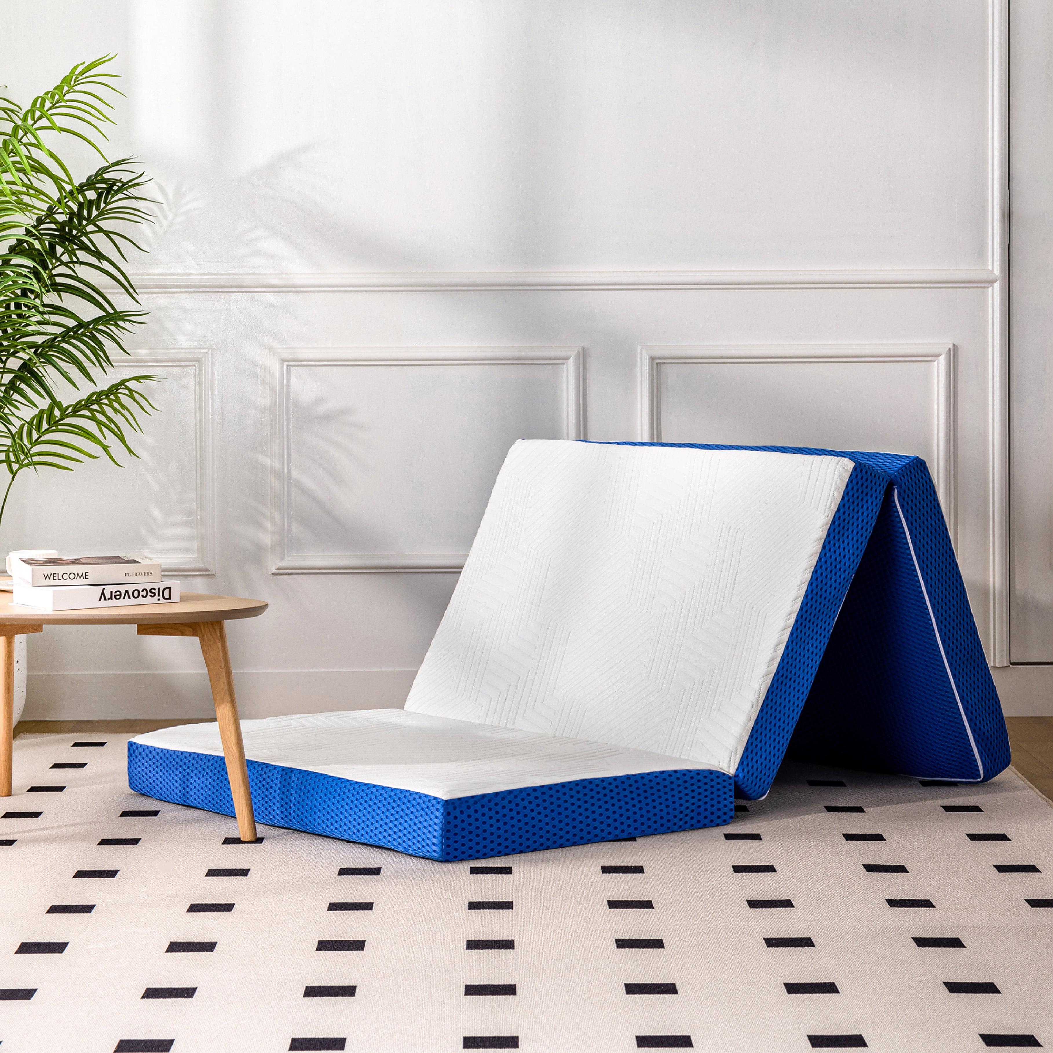 MLILY 4 inch Folding Mattress, Twin Memory Foam Mattress, Portable Guest Bed in a Box