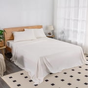 EGOHOME Bed Sheets Set, Deep Pocket 4 Piece Bedding, Luxury Soft Microfiber Twin XL Sheet Sets, White