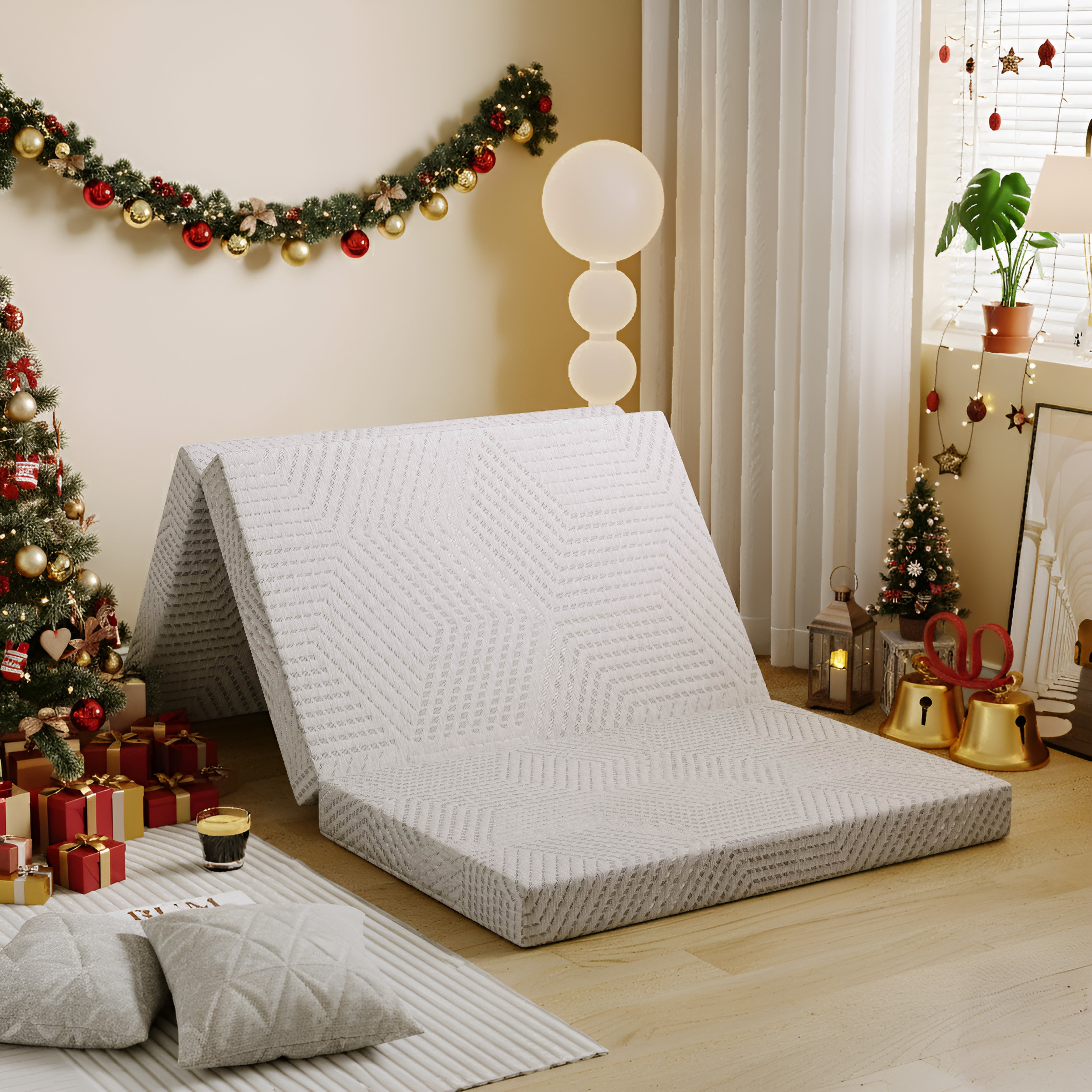 MLILY Tri-Fold Memory Foam Mattress Twin XL 4 Inch Portable