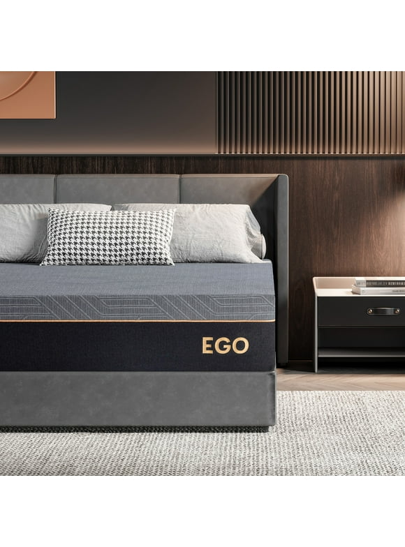 MLILY Ego Black 12 inch Gel Memory Foam Mattress, King Mattress in a Box, Medium