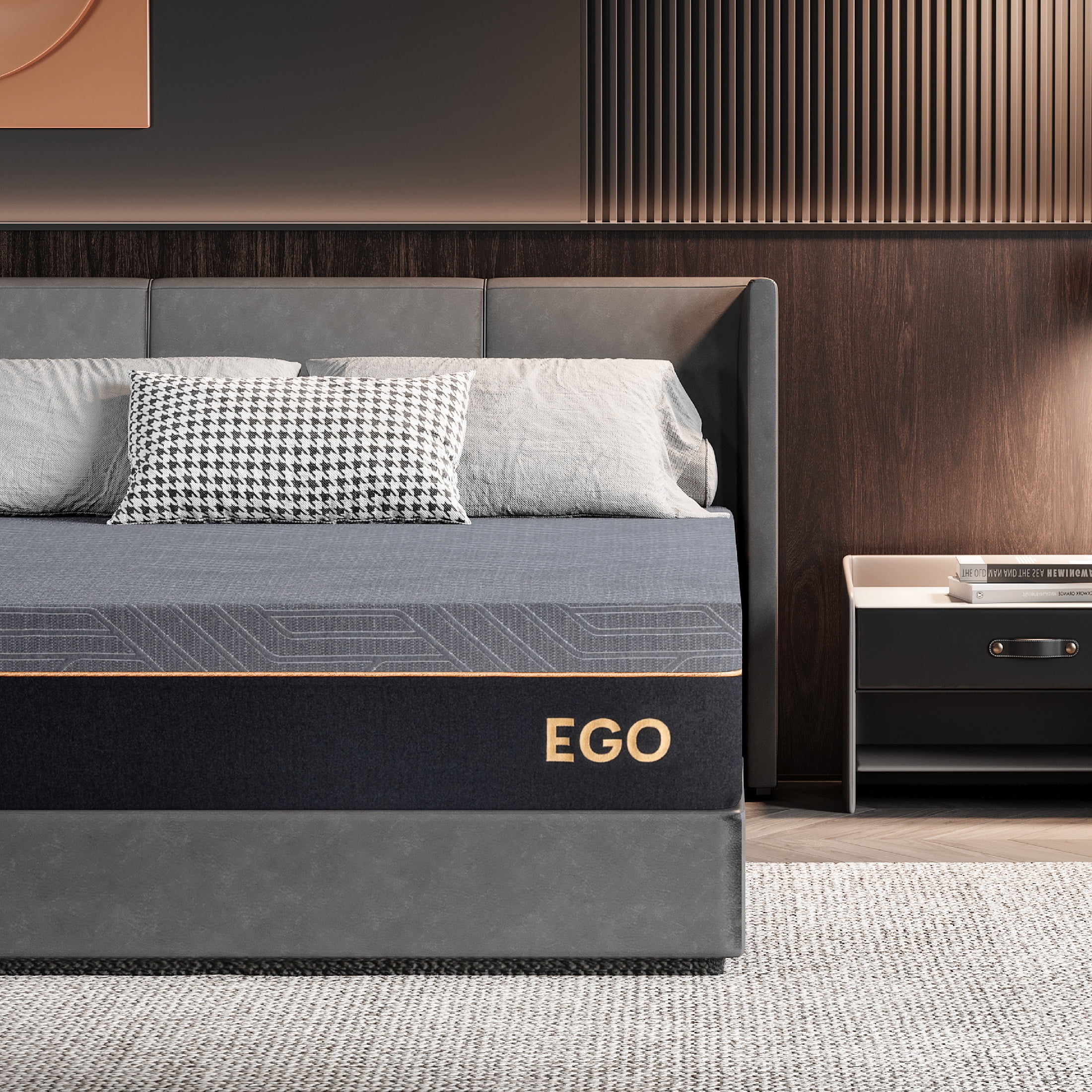 MLILY Ego Black Cooling Gel Memory Foam Mattress, 14 Inch Full Size ...