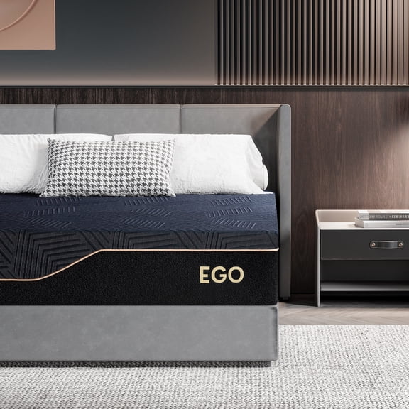EGOHOME Ego Black 14 inch Cal King Mattress in a Box, Cooling Gel Memory Foam Mattress, Medium Firm