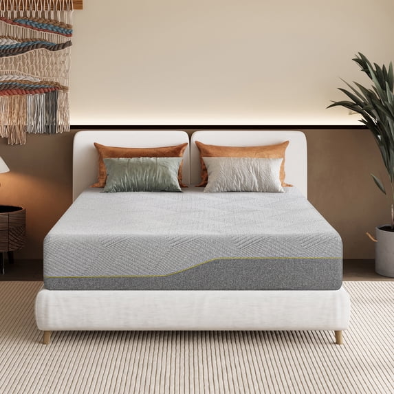 MLILY Ego Gray 14 inch Twin XL Size Mattress, Gel Memory Foam Mattress in a Box, Medium