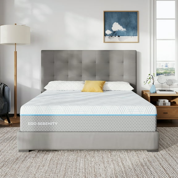 MLILY Ego Serenity Queen Mattress, 14" Gel Memory Foam Mattress in a Box, Medium