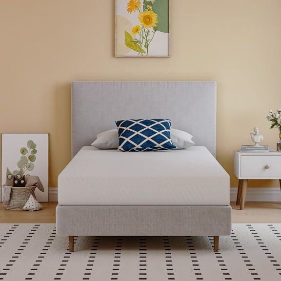 MLILY Ego White 8 inch Twin Size Memory Foam Mattress, Bed in a Box, Medium Firm
