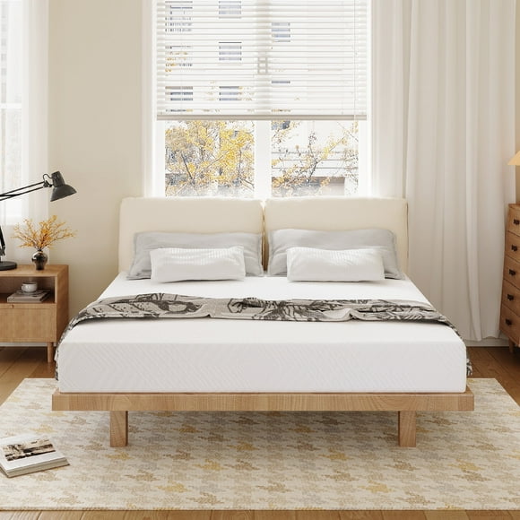 MLILY Ego White Queen Mattress in a Box, 10 inch Memory Foam Mattress, Medium Firm