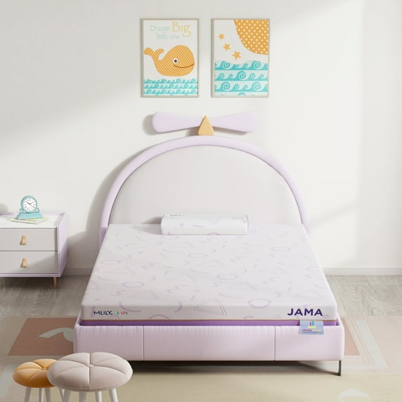 MLILY Jama 7 inch Memory Foam Mattress for Kids, Full Mattress for Bunk Bed, Purple