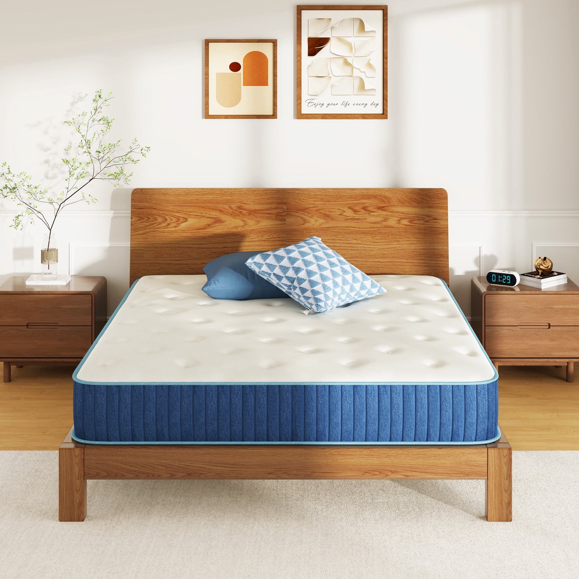 EGOHOME ChillWeave King Mattress, 12" Hybrid Mattress in a Box, Medium
