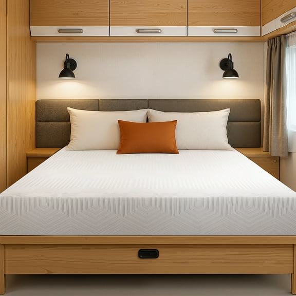 MLILY RV Mattress, 8 inch Short Queen Size Memory Foam Mattress, Camper Mattress in a Box, Medium Firm