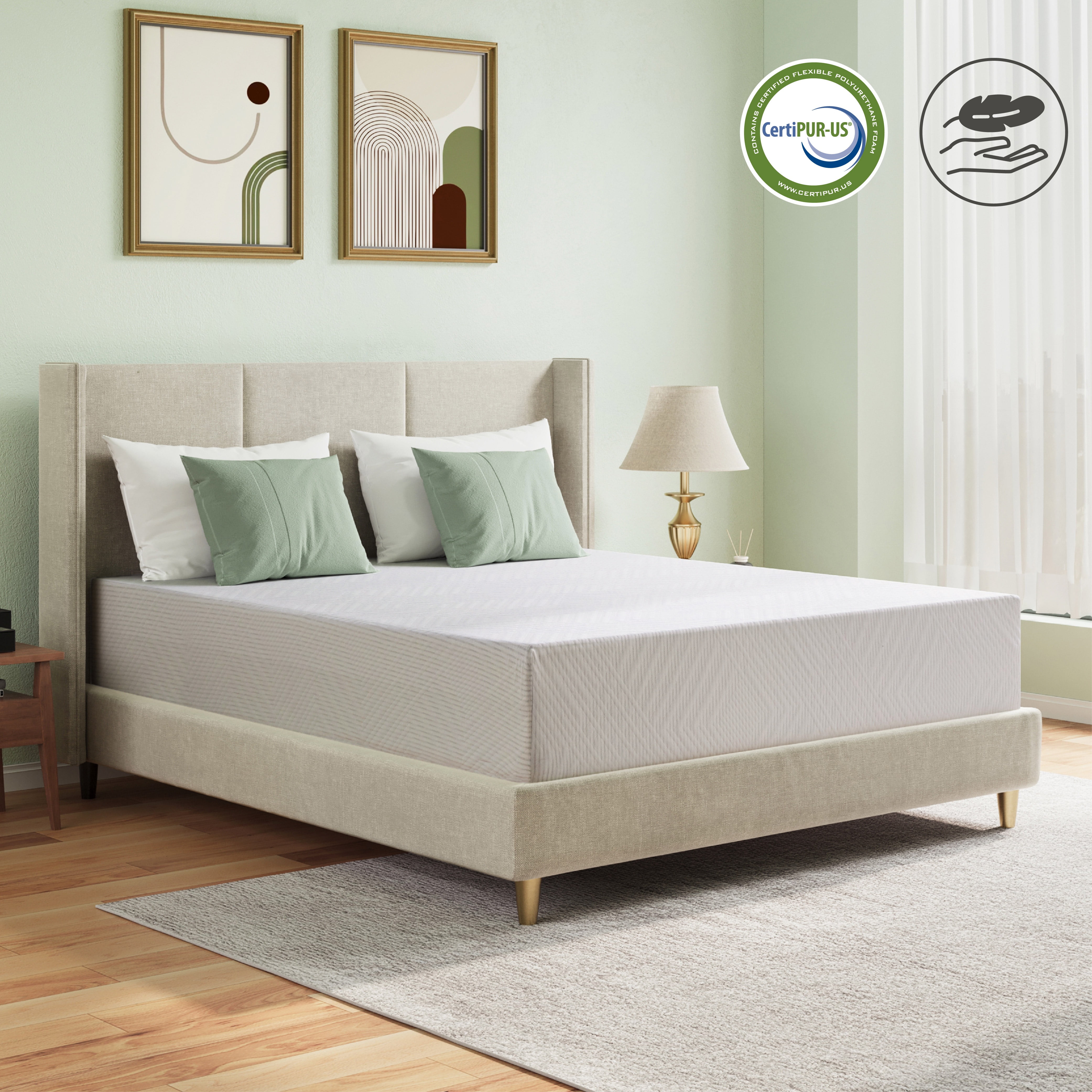 Twin 10" Green Tea Memory Foam Mattress in a Box