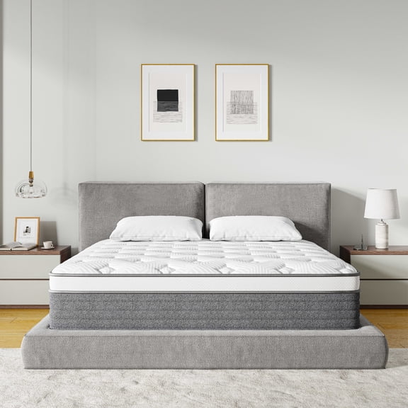 EGOHOME StarryRest 14 inch Queen Mattress, Medium, Euro Top, Hybrid Mattress in a Box