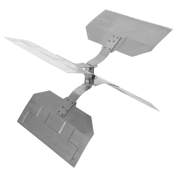 DINHEAROM Agriculture Fan Blade Silver Iron 1 Pair for Crop Dispersal