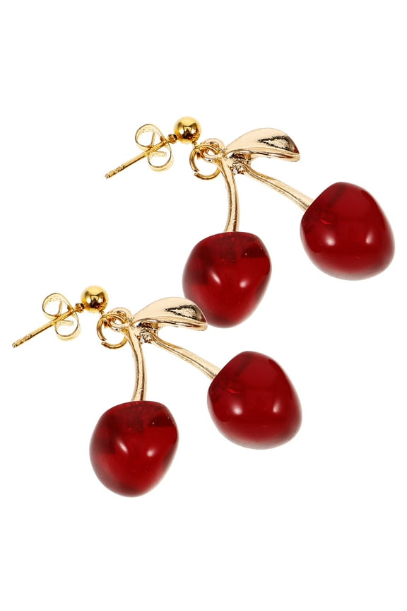 1 Pair Cherry Earrings Fruits Earrings Dangle Earrings Ear Jewelry for Women