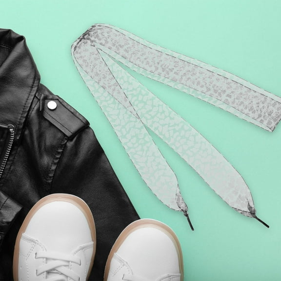 MLINS 1 Pair Cute Print Ribbon Shoelaces Patterned Shoe Laces Pattern Shoes String Shoe Laces For Men Leopard Shoe Laces For Sneakers Replacement Shoe Laces