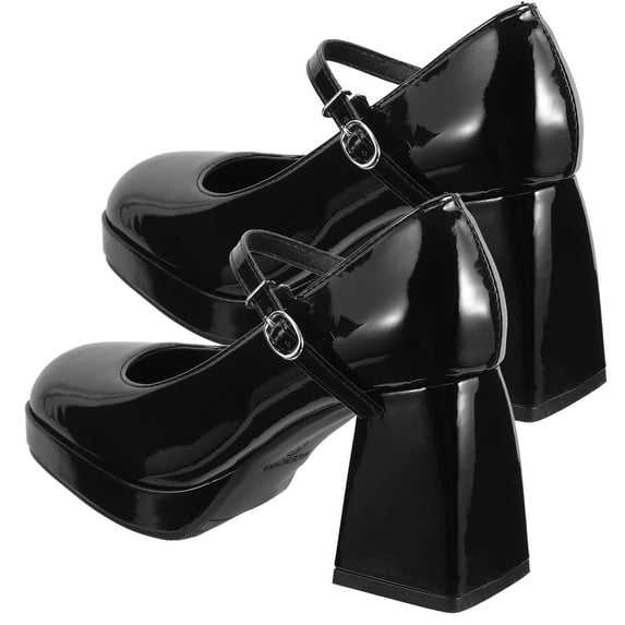 Women's Fashion High Heel Shoes in Black PU Material Comfortable and Durable for All Formal