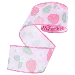 MLINS 1 Roll Delicate Strawberry Ribbon For Present Wrapping Summer Fruit Ribbon Diy Crafts Stylish Strawberry Theme Polyester Strap For Present Packaging 5 Yards