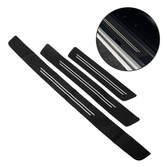DINHEAROM PU Door Sill Plate Black 34.6x2.6x0.04in
