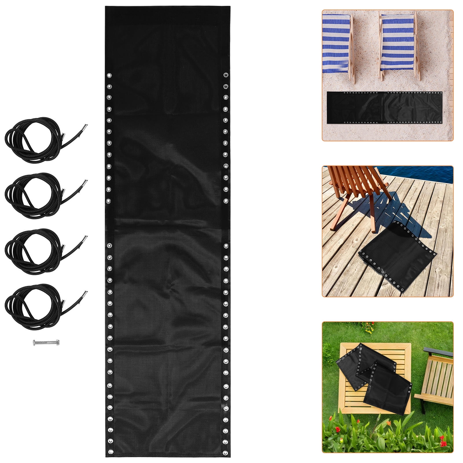 MLINS 1 Set Chair Replacement Fabric with Bungee Cord and Screw Elastic ...