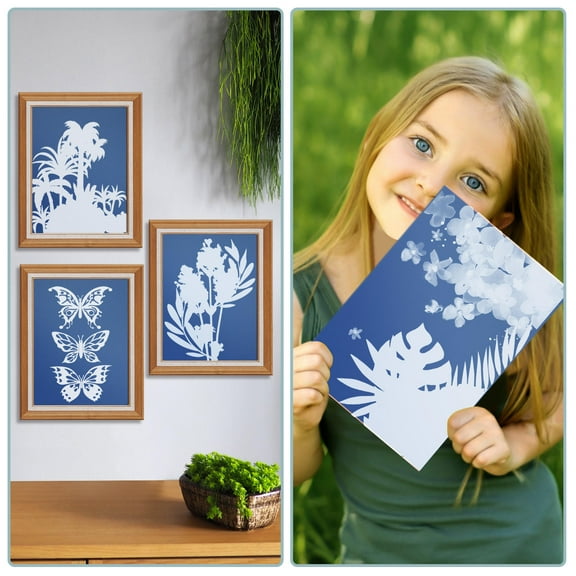 FELTECHELECTR 1Set DIY Cyanotype Paper Kit with Fade Resistant Multi Color Solar Activated Sheets