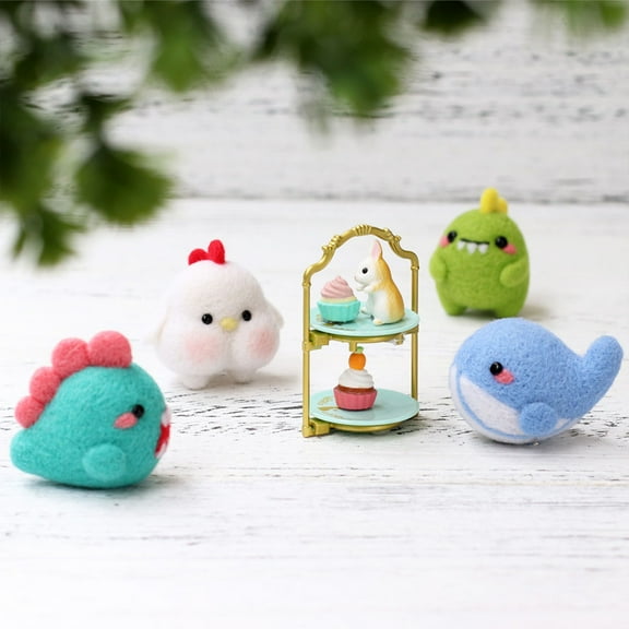 MLINS 1 Set DIY Needle Felt Kit Handmade Doll Wool Felting Starter Materials