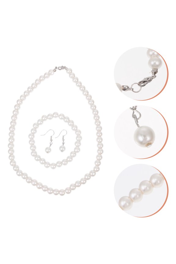 1 Set Elegant Necklace Bracelet Earrings Set Female Wedding Dress Necklace Kit